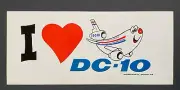 McDonnell Douglas DC-10 (I Heart DC-10) Aircraft Sticker