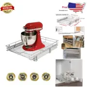 Heavy-Duty Chrome Pull-Out Cabinet Organizer 20" W x 18" D for Efficient Storage