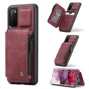 CaseMe Shockproof Samsung Galaxy Note10 Leather Case Cover Note 10 [Wine]