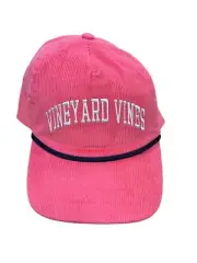 NWT Vineyard Vines Snapback Pink 5 Panel Corduroy Embroidered Logo Hat