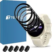 【4+5Pack】T Tersely PMMA Screen Protector for Garmin Vivoactive 6 with Anti-dust Plugs 5Pcs Ultra Clear PMMA Curved Film, Protective Full Coverage Film Accessories