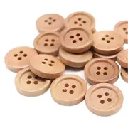 30pcs 18mm (3/4 inch) Wood Buttons Natural Wooden Buttons for 18mm 30pcs