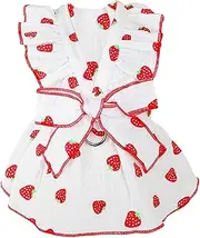 Dog Princess Harness Dress, Cute Floral Female Dog Dresses | Breathable Bow Tie Dress with Drawstring Buckle for Small Dog Cats Girl Puppy