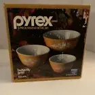 Vintage Pyrex Butterfly Gold 3-pc. Mixing Bowls NEW IN BOX SEALED (Rare)