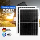 2x 12V 10W Solar Panel Kit Megavolt Caravan Camping Power MONO Battery Charging
