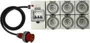 CEEform Power Board 5 Pin 16 Amp Three Phase to 6 x 3 Pin 15 Amp Single Phase Outlet RCBO Protected
