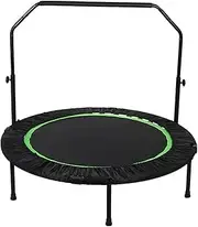 48In Fitness Trampoline with Handle,Mute Foldable Trampoline Mini Exercise Rebounder for Adults Kids Indoor/Garden Workout Equipment,Maximum Load 150Kg,Black