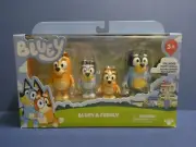 NEW, UNOPENED MOOSE TOYS BLUEY "BLUEY & FAMILY" POSEABLE TOY FIGURES SET OF 4