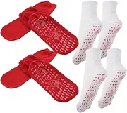 Beavorty 4 Pairs Heating Socks Thermal Socks Womens Warm Soft Socks Tourmaline Slimming Socks Anti-skid Floor Socks Tourmaline Health Socks Men Heated Socks Cotton Man Middle Tube Ski Boots