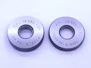 NEW 1" 14 UNS 2A SOLID THREAD RING GAGES 1.0 GO NO GO P.D.'S = .9519 & .9463