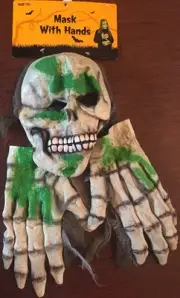 Scary Halloween Mask With Hands Age 14+ Brand New
