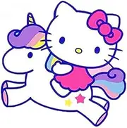 decals Hello Kitty Unicorn Cartoon Sticker - Multicolor Vinyl Weatherproof & Long Lasting