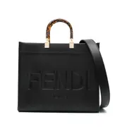 [Fendi] Fendi Sunshine Logo-debossed Tote ONE SIZE BLACK