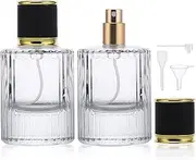 [Segbeauty] Travel Perfume Refillable Bottle, 2 Pcs Perfume Atomiser 50ml, Perfume Spray Bottle Glass, Perfume Empty Bottles for Traveling and Outgoing, Portable and Leakproof (Clear)