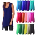 Women's Hanky Top Gathered Ladies Plus Size 18 20 22 24 26 Vest Hem Flared Swing