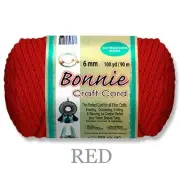 Bonnie Macrame Craft Cord 6mm 100yd Red