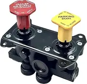 MingLink 800257 MV-3 Dash Air Brake Control Valve, Parking Brake Valve With 3/8" Push to Connect Ports Compatible with Peterbilt, International, Volvo, Mack Replaces: BW800257, 2014785C93, 065523