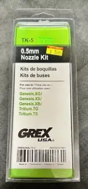 Grex TK-5 0.5mm Nozzle Kit - For Genesis XGi, XSi, XBi, Tritium TG, TS