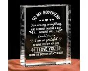 1 Year Anniversary Crystal Plaque For Boyfriend Desk Decor Gift