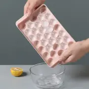 Round Ice Cube Tray with Lid Plastic Ice Cube Mold Refrigerator Spherical ~'l