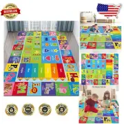 Educational Extra Large Kids Play Mat: ABC, Numbers & Animals Design (79''x59'')