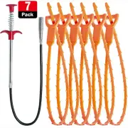 7 Pack Hair Drain Clog Remover Tool,Drain Cleaner Sticks Tool Set for Sink Tube