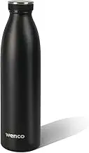 wenco Stainless Steel Drinking Bottle Black - 750 ml - Perfect for Children, BPA-Free, Leak-Proof, Suitable for Carbonated Drinks - Small Thermos Flask for Fizz, Sports, School, Fitness