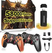 X2ULTRA Wireless Retro Game Console, Video Game Stick with Dual Rechargeable2.4G Wireless controllers,Built-in 58000+Retro Games 53+Emulators,HD 4K Output,Plug and Play,TV/Computer(256G)