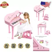 Pink 31 Keys Piano Keyboard with Microphone - Fun Educational Toy for Toddlers