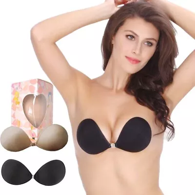 Push Up Self Adhesive Strapless Backless Cotton Silicone Stick On Nu Bra A B C D
