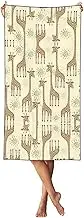 YANYU Hand Drawn Giraffes Print Bathroom Towels Beach Towel Oversized for Adults Quick Dry Lightweight for Summer