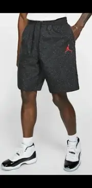 CI9133-010 NWT MEN'S AIR JORDAN JUMPMAN CEMENT POOLSIDE 10" SHORTS Size Small