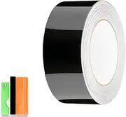 2 inches x 25 feet Gloss Black Vinyl Wrap Kit for Black Out Chrome Remove Window Trim Door Trim with Tool Kit