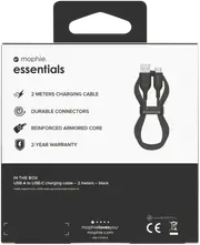 Mophie Essential USB-C-A Cable Braided 2M Black