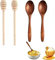 EUYKQNOI Set of 4 honey spoons, honey stirrer, honey spoon, honey spoon, honey spoon, honey spoon, honey stirrer, honey spiral honey sticks, honey stick stirrers