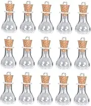 GOOHOCHY 15 Sets Shaped Glass Wishing Bottles with Cork Stoppers for DIY Crafts Message Storage Essential Oils and Home Decor Unique Drift Bottles for and Party Favors