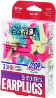 Howard Leight USA Shooters Ear Plugs, 10 Pair Red/White/Blue R-01891