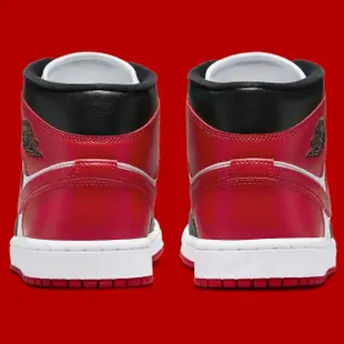 【NIKE 耐吉】休閒鞋 Air Jordan 1 Mid Bred Toe 黑紅白 芝加哥配色 女鞋 女段 BQ6472-079(休閒鞋)