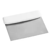 Choice 6 1/4" x 3" Dough Cutter / Bench Scraper with White Handle