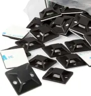 Zip Tie Mounts - Small Cable Tie Adhesive Mount 3/4in black 100PCS. Wires Zip...