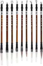 9 Pcs Chinese Calligraphy Writing Brush, Chinese Calligraphy Brushes, Traditiona