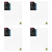 4x Jasart Academy 16x20" Thin Edge Cotton Stretched Painting Canvas 280GSM White