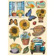 Stamperia Wooden Shapes A5-Sunflower Art KLSP139