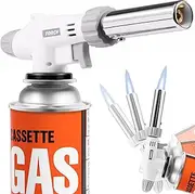 Kitchen Butane Torch for Creme Brulee, BBQ, Camp, Baking, Jewelry Welding, Blow Lighter Gas Burner Culinary Torches Chef Cooking, Professional Adjustable Flame with Reverse Use (Butane Not Included)