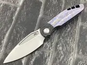 TwoSun Folding Knife M390 Titanium/CF Handle Camping Knife TS341-M390-Color