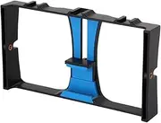 Smartphone Vlogging Live Broadcast Video Rig Filmmaking Recording Handle Stabilizer Bracket, Blue