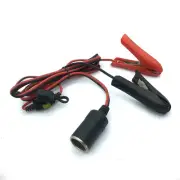 Car Cigarette Lighter Socket To Battery Alligator Clip Cable 14AWG & Fused 5.9ft