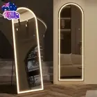 Arched Full Length Mirror with Lights, 160 X 50 Cm Arch Floor Mirror with Stand,