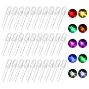 100pcs 5mm LED Diode Lights, 10 Colors Round Transparent DC 1.8-2.0V
