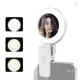 夾式自拍環形燈適用於手機,帶自拍鏡 3 種燈光模式 3 級亮度 180° 適用於 iPhone 15/14/13/ 的可